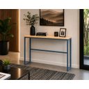 Ver imagem 6 de Mesa Jantar Aparador Bancada Alta Industrial 180x80cm Tampo Bege Pés Azul