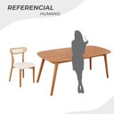 Ver imagem 5 de Conjunto Sala Jantar Mesa 180x80cm 6 Cadeiras Tampo MDF Laminado Madeira Maciça Ceci Natural Yescasa