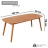 Conjunto Sala de Jantar Mesa 180x80cm Tampo em Mdf Laminado 6 Cadeiras Ceci - 3