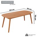 Ver imagem 3 de Conjunto Sala Jantar Mesa 180x80cm 6 Cadeiras Tampo MDF Laminado Madeira Maciça Ceci Natural Yescasa