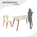 Ver imagem 5 de Conjunto Sala de Jantar Mesa 135x80cm Tampo em MDF com Vidro 4 Cadeiras Ceci Yescasa Marrom/Off Whit