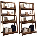 Ver imagem 1 de Kit 2 Estantes Escada Multiuso com 4 Prateleiras Omaha 185x80 W02 Madeira Maciça Imbuia - Lyam