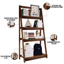 Ver imagem 3 de Kit 2 Estantes Escada Multiuso com 4 Prateleiras Omaha 185x80 W02 Madeira Maciça Imbuia - Lyam