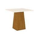 Ver imagem 1 de Mesa de Sala Jantar Dora + Tampo Madeirado 90x90cm Nature/off White - Henn