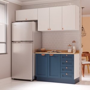 Cozinha Modulada 3 Peças 2 Aéreos 1 Balcão Arizona Cabecasa Madeiramadeira