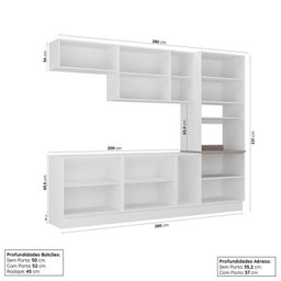 Cozinha Modulada 5 Peças 1 Torre 2 Aéreos 2 Balcões Arizona Arizona CabeCasa MadeiraMadeira - 3