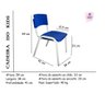 Kit 4 Cadeiras Infantil Iso Azul Brinquedoteca Escolas Ecomhome - 8