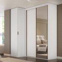 Ver imagem 1 de Guarda-roupa de Canto Porta de Correr com Espelho 3 Portas Spacios