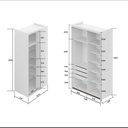 Ver imagem 5 de Guarda-roupa de Canto Porta de Correr com Espelho 3 Portas Spacios