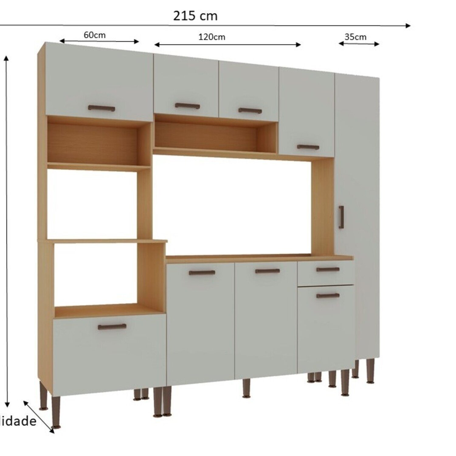 Cozinha Modulada Alta 4 Peças 100% Mdf - 3