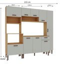 Ver imagem 3 de Cozinha Modulada Alta 4 Peças 100% MDF Bege/Freijo/Branco