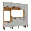 Ver imagem 2 de Cozinha Modulada Alta 4 Peças 100% MDF Bege/Freijo/Branco