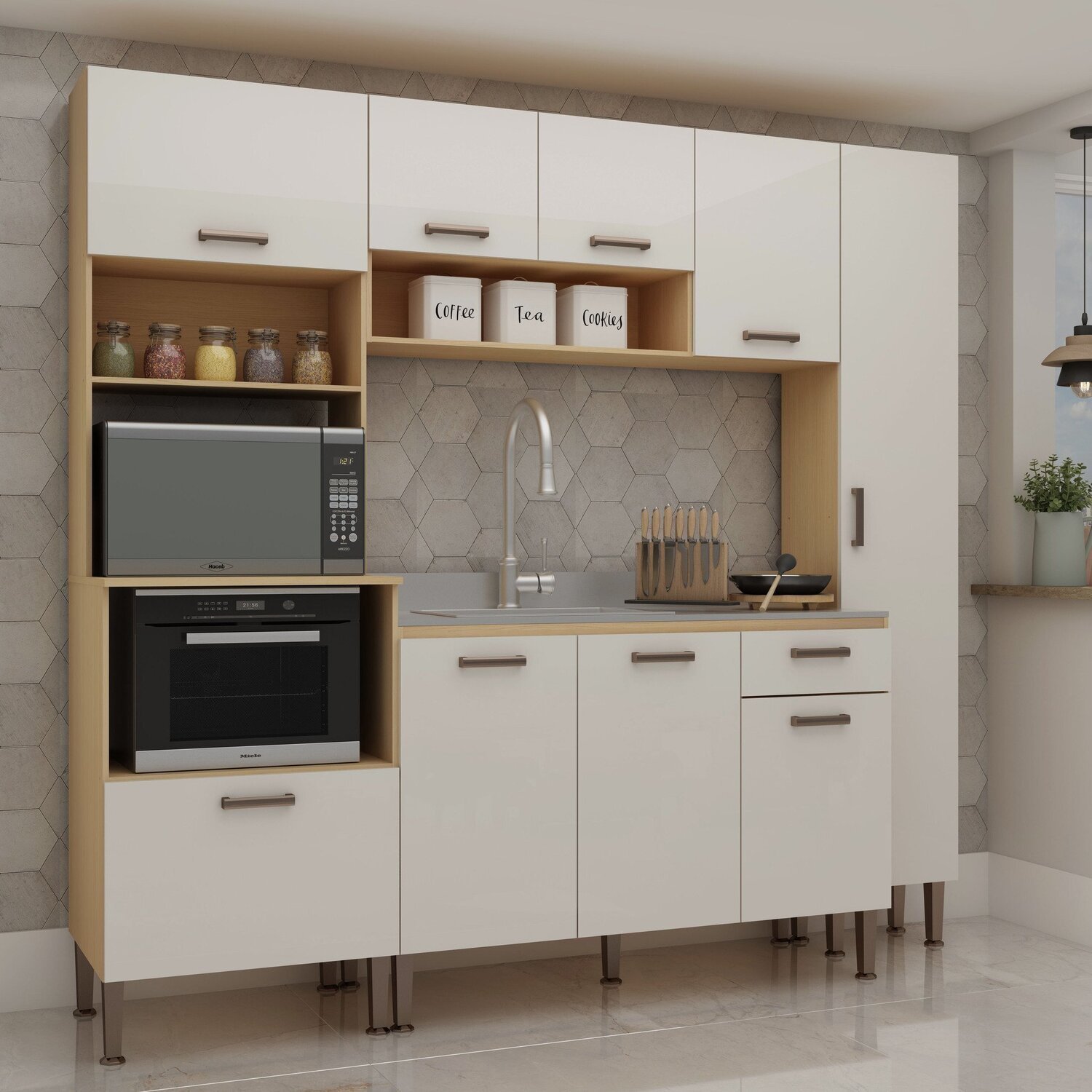 Cozinha Modulada Alta 4 Peças 100% Mdf