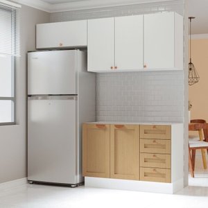 Cozinha Modulada 3 Peças 2 Aéreos 1 Balcão Arizona Cabecasa Madeiramadeira