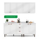 Ver imagem 5 de Cozinha Pérola com Tampo 4 Peças Aéreos com 5 Portas, Balcão 2 Gavetas 3 Portas e Balcão 2 Portas Yescasa Branco