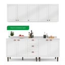 Ver imagem 5 de Cozinha Pérola com Tampo 4 Peças Aéreos com 5 Portas, Balcão 2 Gavetas 3 Portas e Balcão 2 Portas Yescasa