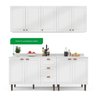 Cozinha Pérola com Tampo 4 Peças Aéreos com 5 Portas, Balcão 2 Gavetas 3 Portas e Balcão 2 Portas Ye - 5