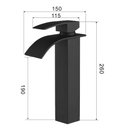 Ver imagem 4 de Torneira Monocomando Cascata Longa Banheiro Preto Fosco Luxo Moderna Me12b