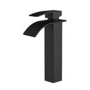 Ver imagem 1 de Torneira Monocomando Cascata Longa Banheiro Preto Fosco Luxo Moderna Me12b