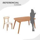 Ver imagem 5 de Conjunto Sala de Jantar Mesa 135x80cm Tampo em MDF Laminado 4 Cadeiras Ceci Yescasa Marrom/Off White