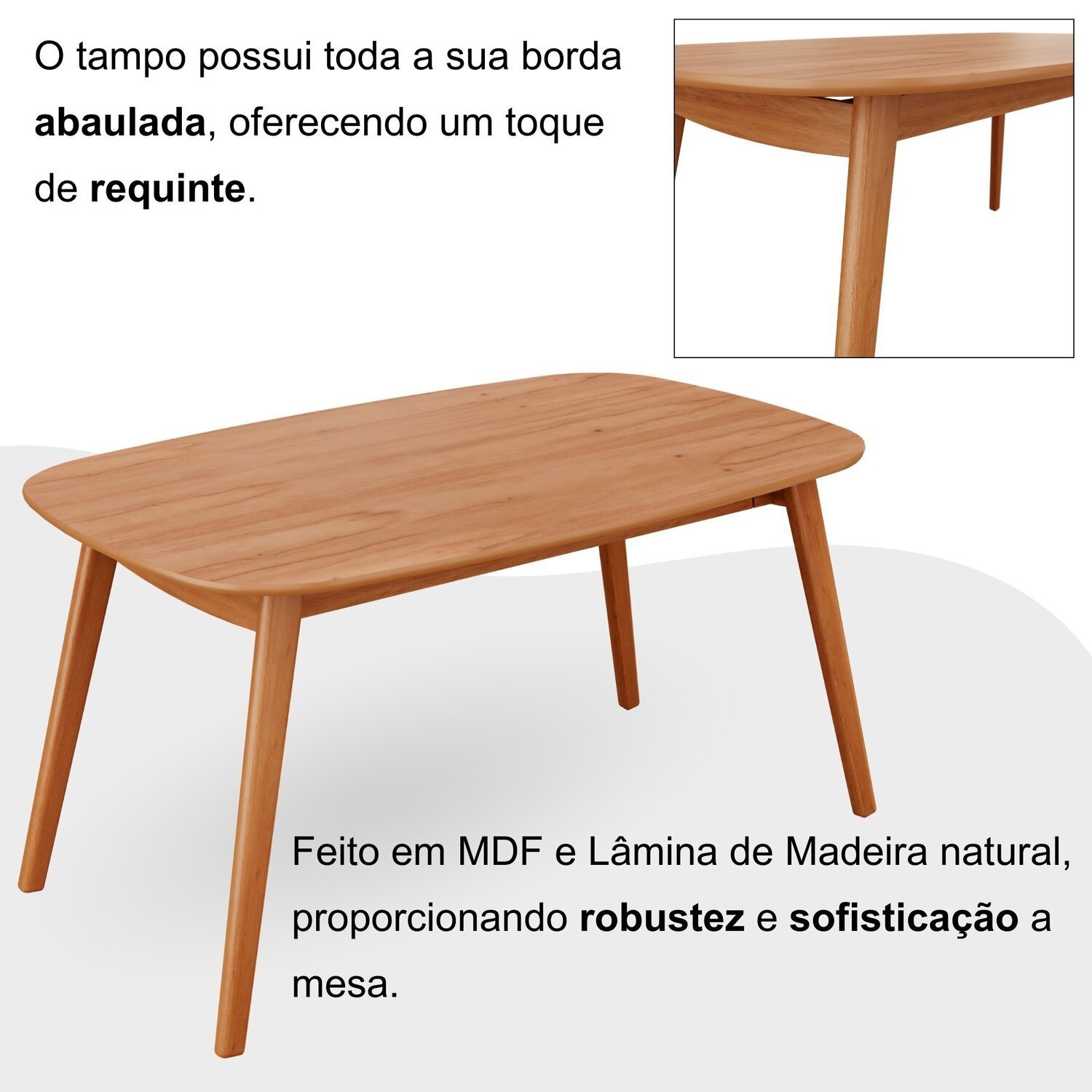 Conjunto Sala de Jantar Mesa 135x80cm Tampo em Mdf Laminado 4 Cadeiras Ceci - 8