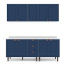 Ver imagem 3 de Cozinha Pérola com Tampo 4 Peças Aéreos com 5 Portas, Balcão 2 Gavetas 3 Portas e Balcão 2 Portas Ye