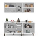 Ver imagem 6 de Cozinha Pérola com Tampo 4 Peças Aéreos com 5 Portas, Balcões Yescasa Azul/Branco