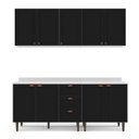 Ver imagem 3 de Cozinha Pérola com Tampo 4 Peças Aéreos com 5 Portas, Balcão 2 Gavetas 3 Portas e Balcão 2 Portas Yescasa