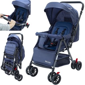 Carrinho de Bebê Passeio Reversível 15kg Baby Style Runner Compacto e Leve Azul