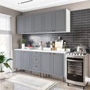 Ver imagem 2 de Cozinha Pérola com Tampo 4 Peças Aéreos com 5 Portas, Balcão 2 Gavetas 3 Portas e Balcão 2 Portas Ye