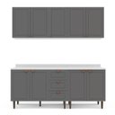 Ver imagem 3 de Cozinha Pérola com Tampo 4 Peças Aéreos com 5 Portas, Balcão 2 Gavetas 3 Portas e Balcão 2 Portas Ye