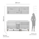 Ver imagem 4 de Cozinha Pérola com Tampo 4 Peças Aéreos com 5 Portas, Balcões Yescasa Cinza/Branco