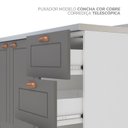 Ver mais imagens de Cozinha Pérola com Tampo 4 Peças Aéreos com 5 Portas, Balcões Yescasa Cinza/Branco