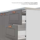 Ver mais imagens de Cozinha Pérola com Tampo 4 Peças Aéreos com 5 Portas, Balcão 2 Gavetas 3 Portas e Balcão 2 Portas Ye