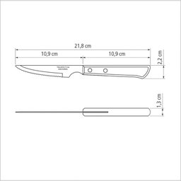 Faca para Churrasco Tramontina 4" em Aço Inox e Cabo em Madeira Polywood Castanho Tramontina - 5
