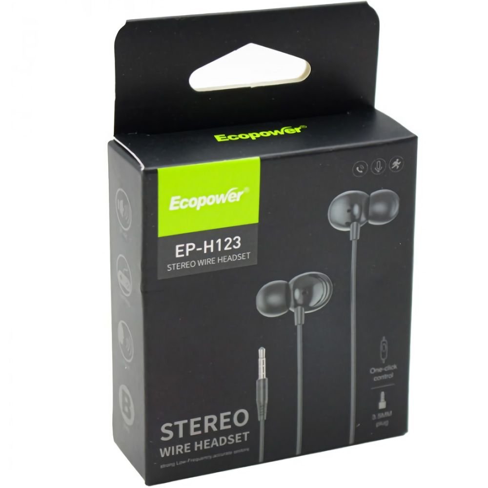 Fone de Ouvido Ecopower EP-H123 3.5MM - Preto | MadeiraMadeira