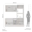 Ver imagem 4 de Cozinha Pérola com Rodapé Completa Modulada 3 Peças Aéreo 3 Portas e Balcão 2 Gavetas 3 Portas e Torre Quente Yescasa Branco