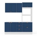Ver imagem 3 de Cozinha Pérola com Rodapé 3 Peças Aéreo 3 Portas e Balcão 2 Gavetas 3 Portas e Torre Yescasa Azul