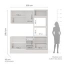 Ver imagem 4 de Cozinha Pérola com Rodapé Completa 3 Peças Aéreo 3 Portas e Balcão 2 Gavetas 3 Portas e Torre Quente