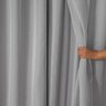 Cortina Dual Forro Voil Gaze Belga 2,70m X 2,30m Luxo Sala Quarto Porta Balcão Semi Blecaute Cinza - 4