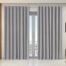 Cortina Dual Forro Voil Gaze Belga 2,70m X 2,30m Luxo Sala Quarto Porta Balcão Semi Blecaute Cinza - 2