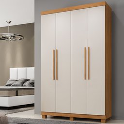 Guarda Roupa Milão 4 Portas 3 Gavetas 5 Prateleiras - Benetil - 2
