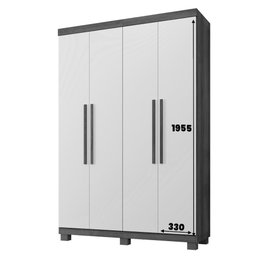Guarda Roupa Milão 4 Portas 3 Gavetas 5 Prateleiras - Benetil - 5