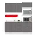 Ver imagem 5 de Cozinha Pérola com Rodapé Completa 3 Peças Aéreo 3 Portas e Balcão 2 Gavetas 3 Portas e Torre Quente