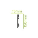 Ver imagem 3 de Kit com 3 Barras Rodapé de Poliestireno 15CMX15MM Liso 7,2m Branco Riplain
