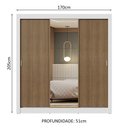 Ver mais imagens de Guarda-roupa Casal 3 Portas de Correr com Espelho Branco/rustic Nobre Madesa Branco/rustic