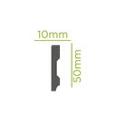 Ver imagem 2 de Kit com 5 Barras Rodapé de Poliestireno Slim 5CMX10MM Liso 12m Branco Riplain