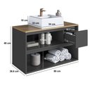 Ver imagem 4 de Balcão Gabinete de Banheiro com Cuba Suspenso 80cm 2 Portas 1GAVETA Multimóveis Crart-BAL001 Grafite