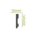 Ver imagem 1 de Kit com 20 Barras Rodapé de Poliestireno Slim 5cmX10mm Liso 48m