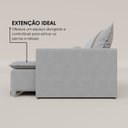 Ver imagem 4 de Sofá Cama Retrátil em Madeira Eucalipto e Linho 200cm Flórida Cinza Claro